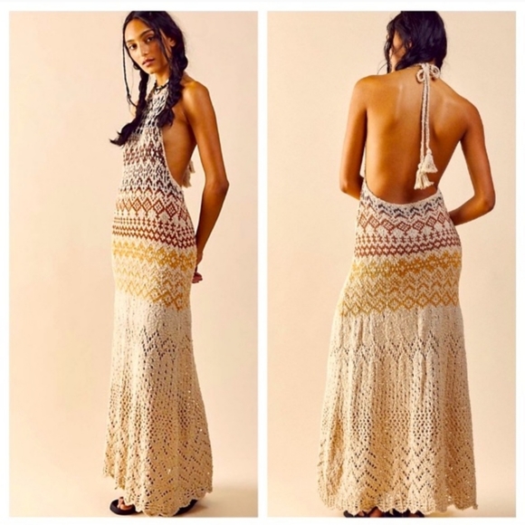 Free People Multicolor Crochet Maxi Dress - Picture 9 of 9